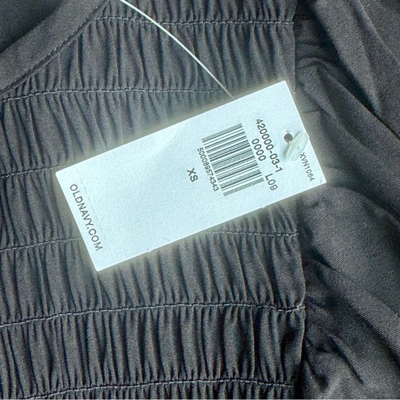 Old Navy Fit & Flare Flutter-Sleeve Tiered Smocked Black Midi Dress Size XS - Picture 4 of 11